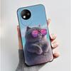 For ZTE Blade A35 Lite/A35 Core Jelly Soft Black Cover Romantic Scenery Pattern Coconut Tree Wildflower Sunflower Casing
