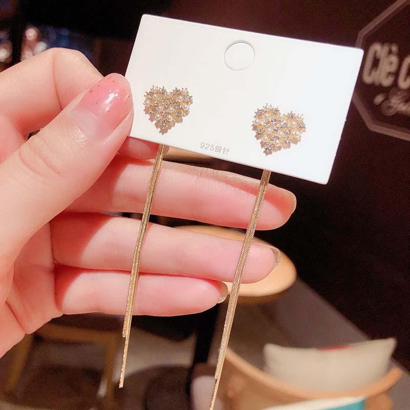 Vintage Glossy Arc Bar Long Tassel Drop Earrings for Women Gold Color Geometric Jewelry Luxury Hanging Pendientes