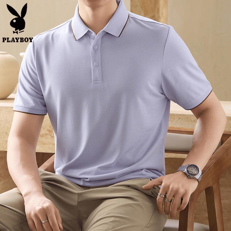 PLAYBOY Men s Silk Blend Polo T-Shirt 2XL