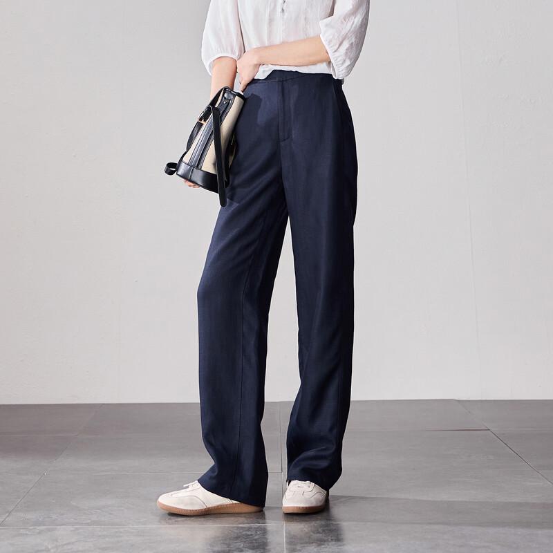 SOFSIL 2026 Spring High-Waist Linen Blend Wide-Leg Pants