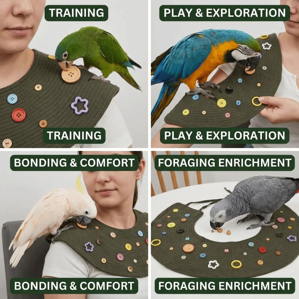 Anti-Dirty Surface Parrot Shoulder Cape Polyester Parrot Diaper Wrap Parrot Walking Training