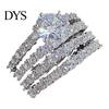 Cubic Zirconia Ring Set 2Pcs Rhinestone Band Rings Women Sparkly Engagement for Stacking Anniversary Wedding Party Wear Lightweight Luxury Jewelry