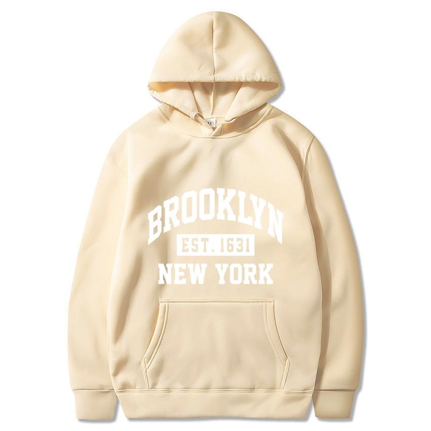 New York Brooklyn 1631 Printed Hoodie Classic Long Sleeve Jacket Daily Casual Autumn/Winter Sweatshirt Street Warmth Sweatshirt