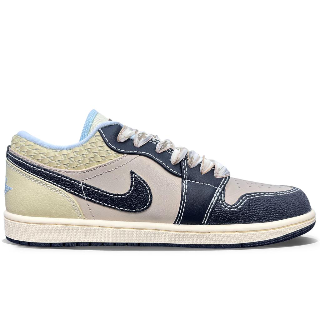 Jordan Air Jordan 1 Slip Resistant Slip Resistant Low Top Vintage Basketball Shoes Men's Ecru HQ3437-101(Team501-)
