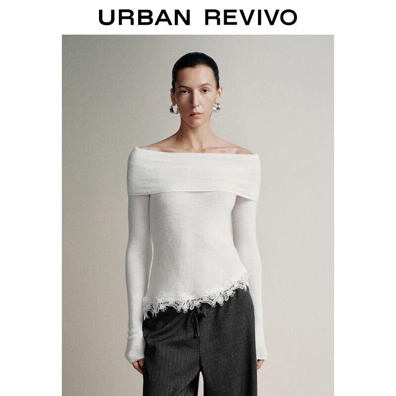 

UR Women s Off-Shoulder Embroidered Cropped Knit Top XL