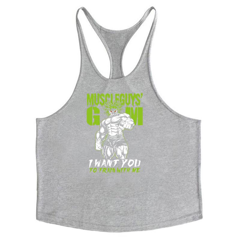 

Мужской спортивный жилет из эластичного хлопка европейского размера для фитнеса и бодибилдинга M серый