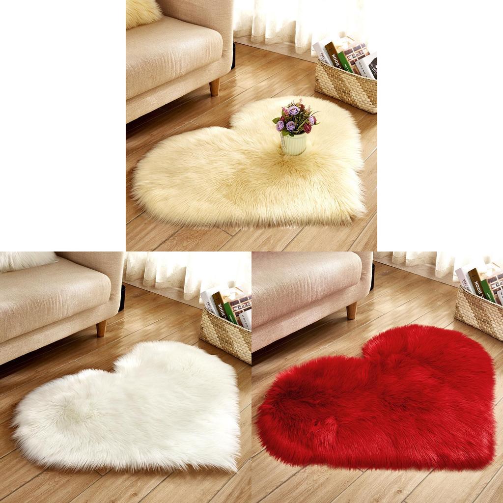 Simple Heartshaped Silk Plush Rug With Soft Texture For Living Room And Bedroom Decor