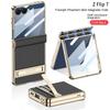 For Samsung Galaxy Z Flip 7 Case Luxury PU Leather Middle Hinge With Stand Protect Back Cover Case For Z Flip 7 Phone Shell