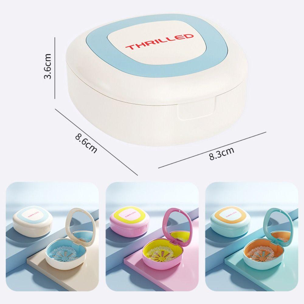 New With Mirror Braces Box Draining Cleaning Box Orthodontic Retainer Case Soak Box Mouthguard Case