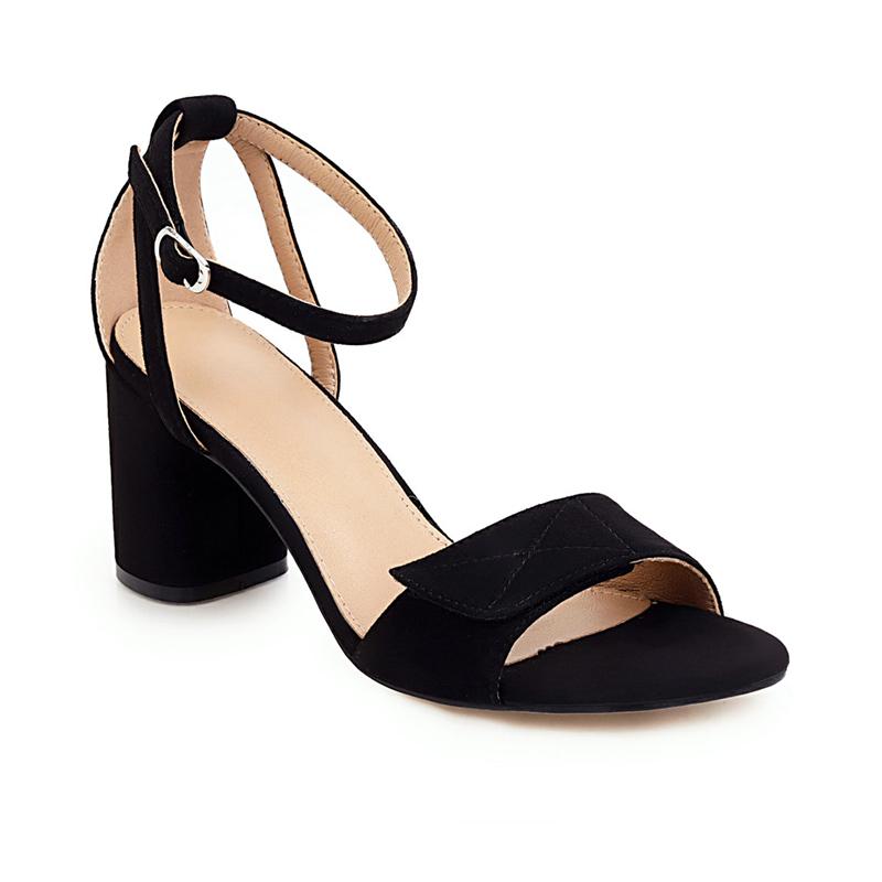 Mode Blockabsatz Sandalen Damen Sommer Schuhe Klassische Flip Flops Schwarz Beige Elegant Peep Toe Riemchen Partyschuhe Weibliche Marke