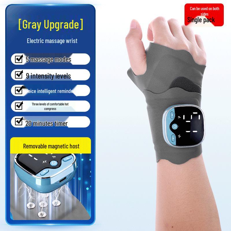 

Automatic Hand Massager with Kneading, Wrist Support, Electro-stimulation, Vibration, and Heated Compress - Perfect Gift for Parents and Seniors. One Size