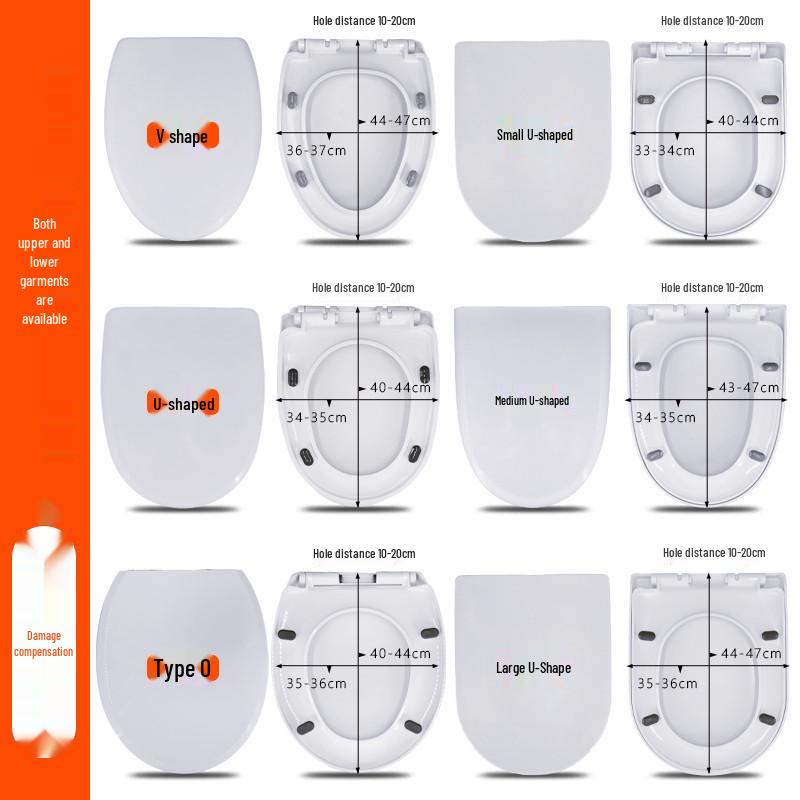 Universal Thickened One-Click Toilet Seat Cover for Household Flush Toilets