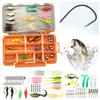 63pcs Fishing Lures Kit Soft and Hard Bait Hooks Swivels Fishing Lure Kit for Bass Pike Crankbait Tackle Accessories