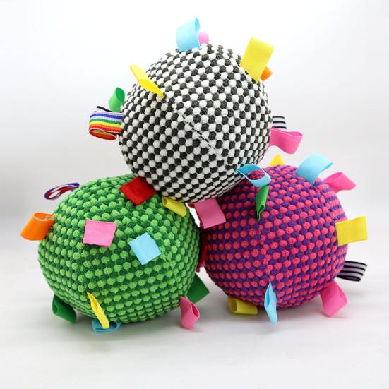 Dogs Sound Ball Puppy Toy Ball with Built-in Bell Chew-Friendly Toss And Fetch Ball for Dogs Training Interactive Play Boredom Relief