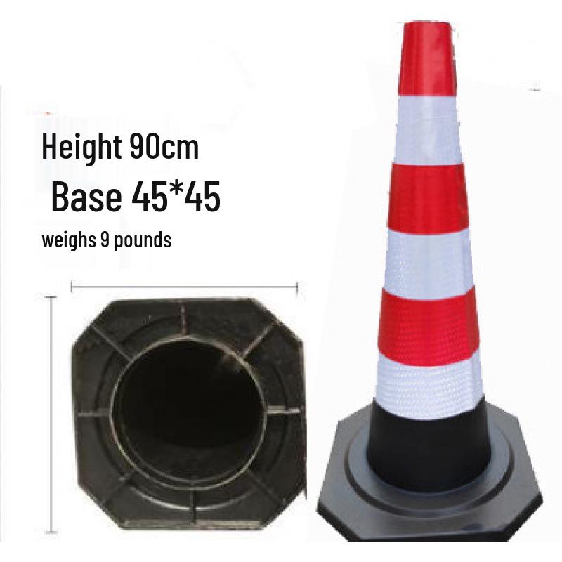 Reflective Rubber Traffic Cone - Safety Barrier & Warning Pile