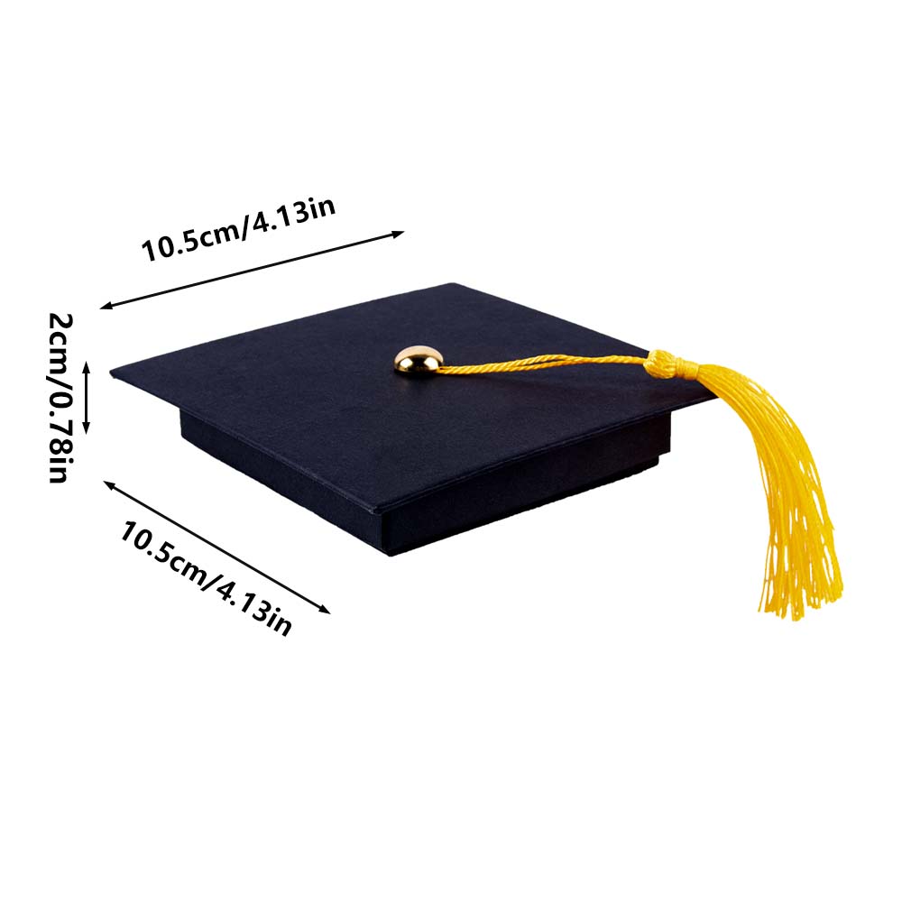 

1 шт. Элегантная черная коробка для конфет на выпускной, креативная коробка для подарков в форме академической шапочки, коробка для сахара и шоколада с кисточкой, украшение для выпускного вечера AS photo