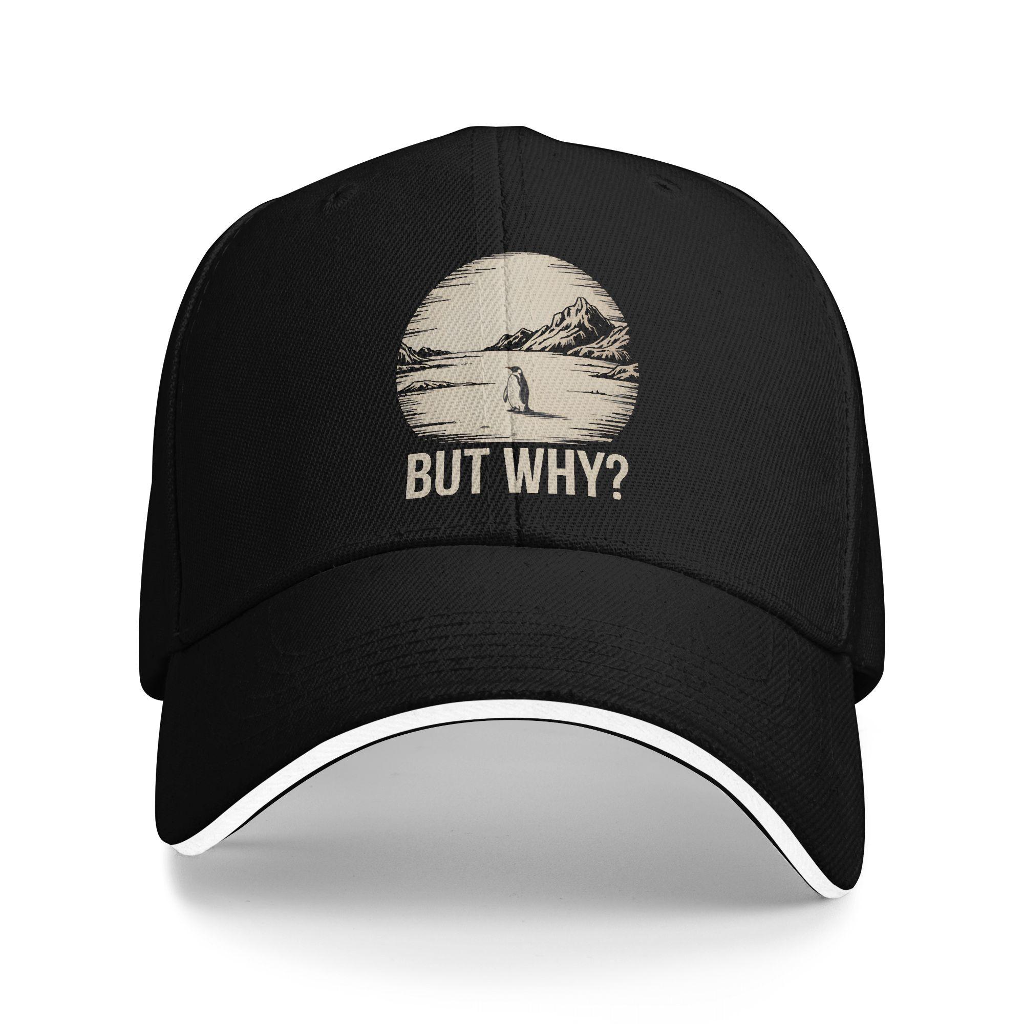 

Nihilist Penguin But Why Retro Baseball Cap Women Men Trucker Hat Summer Street Style Hunting Camping Sunscreen Baseball Caps One Size чёрный