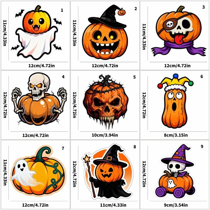 Creative Pumpkin Vehicle Stickers Weatherproof Adhesive Decals For Cars Trucks Halloween Theme Party Decoration
