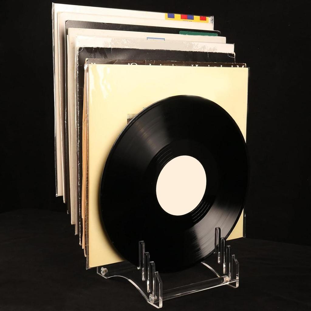 Record And CD Rack Holder, Acrylic Durable Groove, Sturdy, Multi-use, for Home Office,