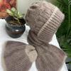 Autumn and Winter Color blocked Hats and Scarves New Velvet and Thickened Knitted Fashionable All In One Anti Wind and Snow Ear Protection Hats