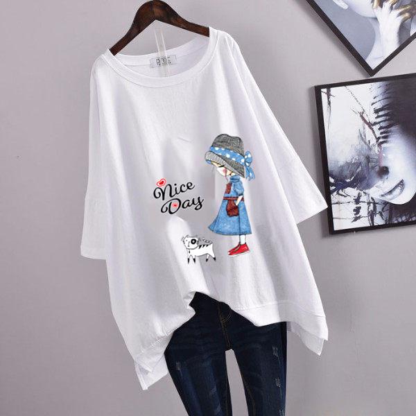 Women's Casual Loose Mid-Length Short-Sleeve T-Shirt