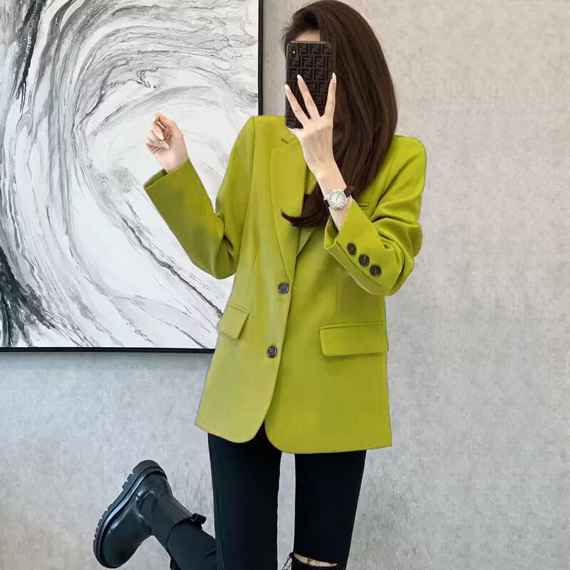 Suit Jacket Women's Spring Temperament Korean Version of The Wild Small Commuter Khaki Suit Jacket Women