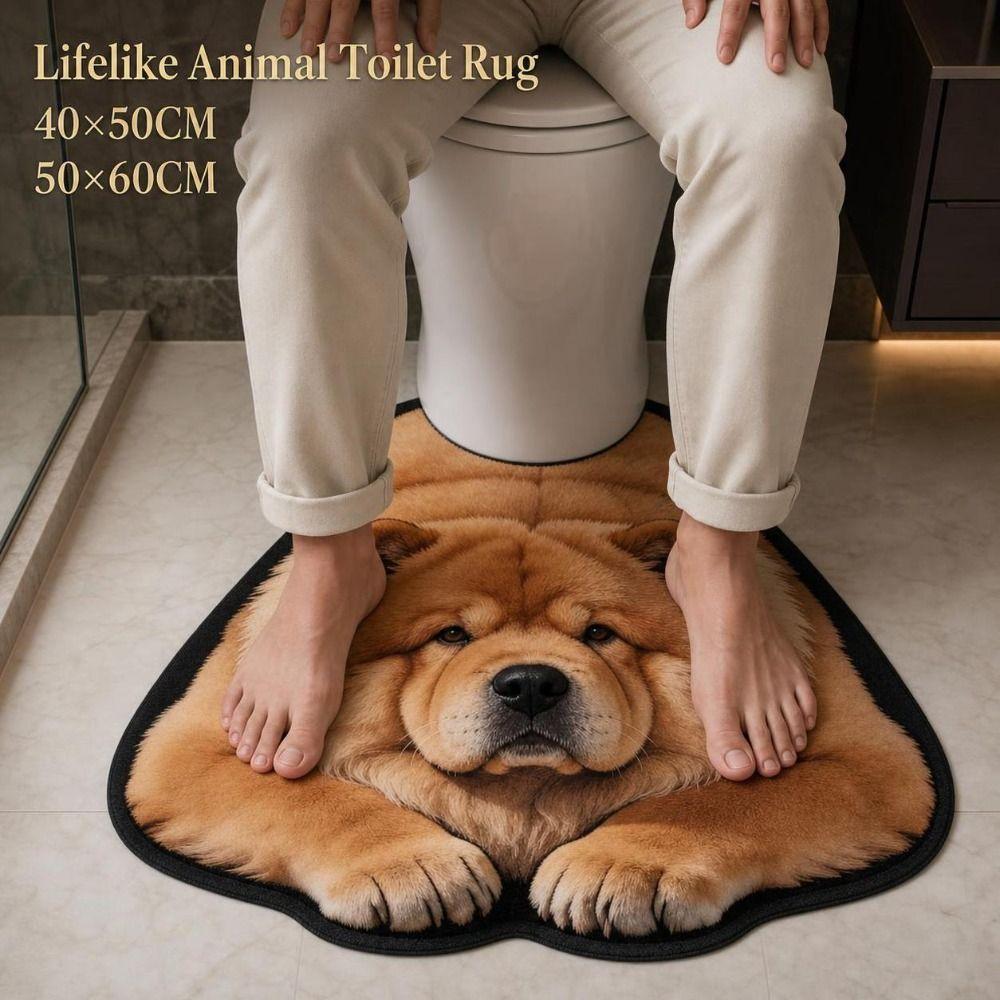 Non-slip Lifelike Animal Toilet Floor Mat 40×50CM 50×60CM Toilet Floor Mat Bathroom Decor