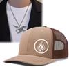 2Pcs Men Women Embroidery Flat Brim Sun Hat Eagle Pendant Necklace Set Fashion Leisure Sports Baseball Cap Couple Hip Hop Cap