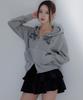 Awesome Studio Pigment Crop Zip-Up Hoodie Cool Gray
