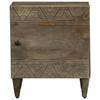Nightstand Light Grey 40x33x46 cm Solid Mango Wood