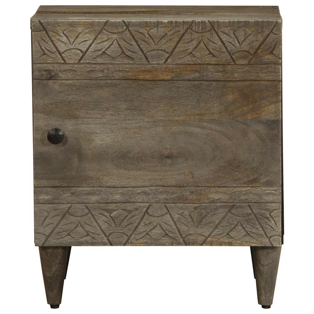 Nightstand Light Grey 40x33x46 cm Solid Mango Wood