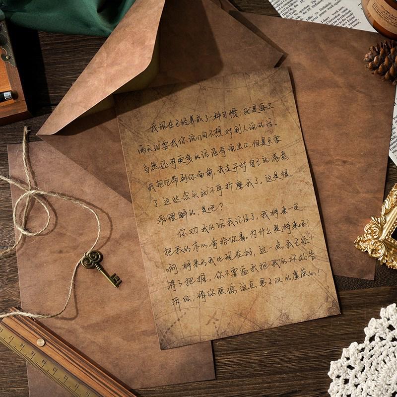 Nostalgic A5 Love Letter Set with Kraft Paper and Hemp Rope Ornament