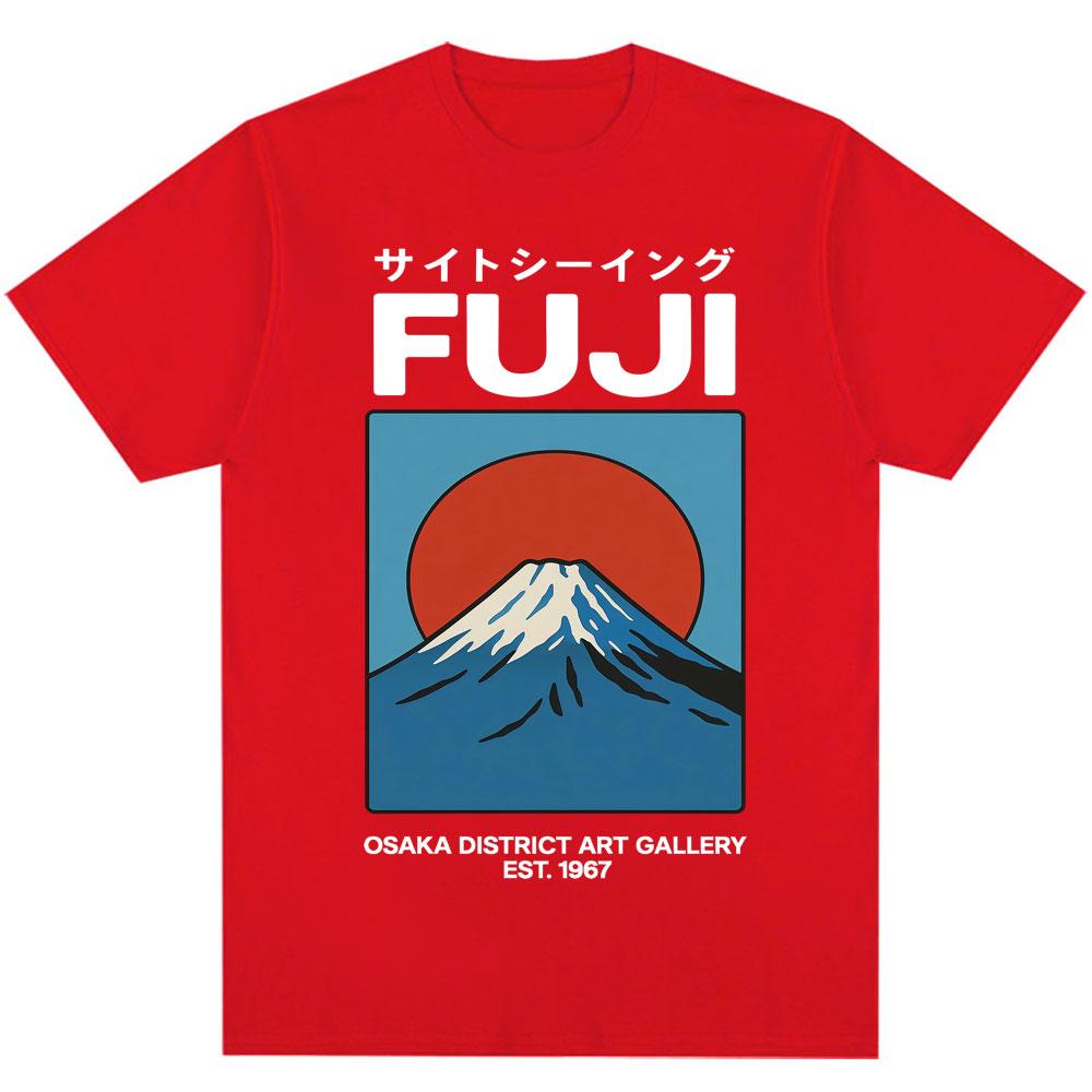 Japanese Style Fuji Osaka T Shirt Men Women Fashion Vintage T-shirts Oversized Cotton Novelty T Shirts Streetwear Gifts
