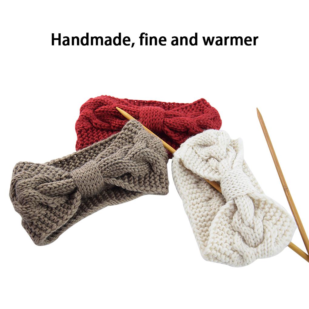 6 Stück Modisches Winter Warmes Gestricktes Stirnband Turban für Damen Frauen Häkel-Schleife Breites Dehnbares Haarband Kopfband Haare