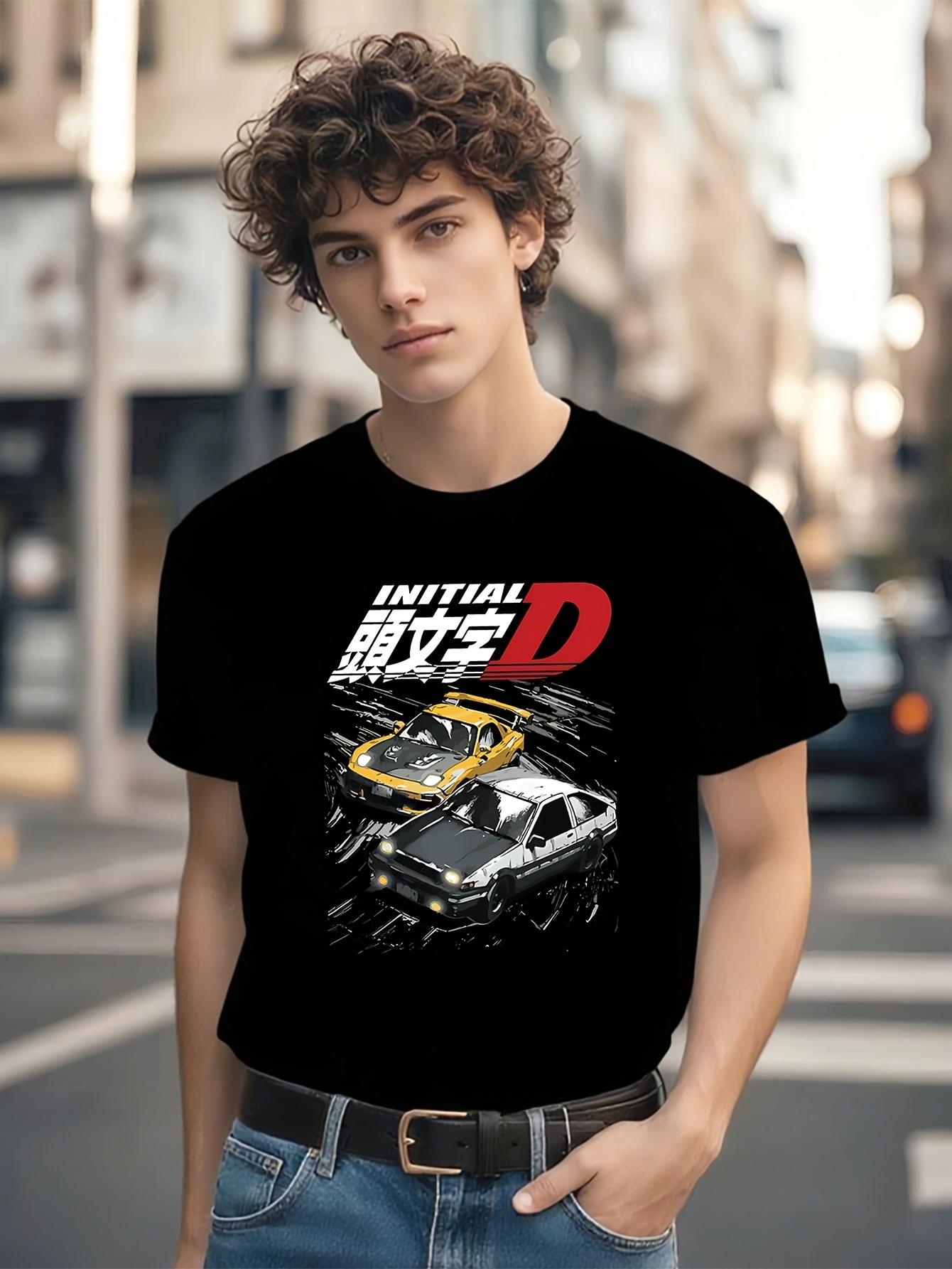 Anime Racing Car Graphic Tshirt Graphic Tshirt - Black wi... XXL