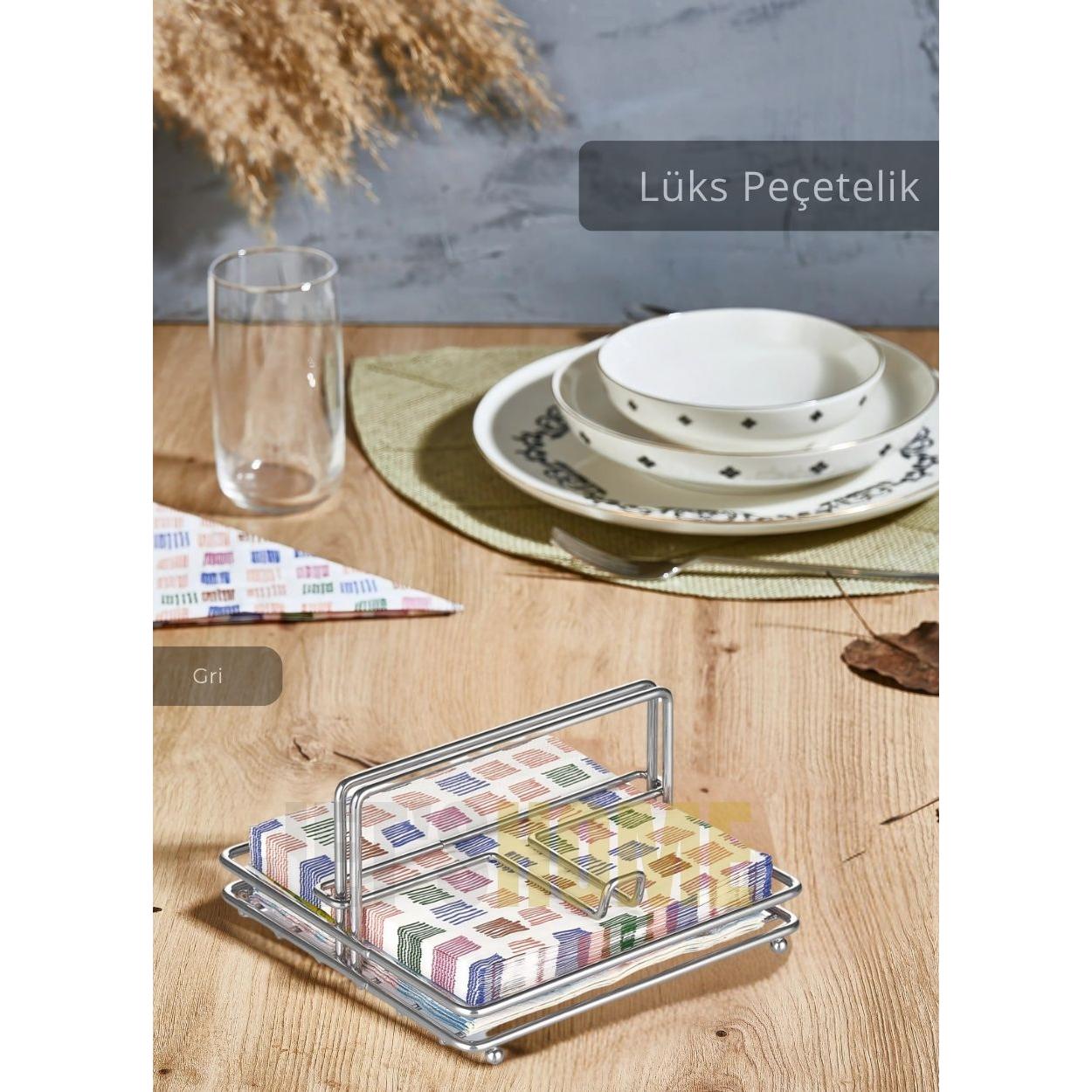 

Luxury Napkin Holder Stainless Steel Square Model Grey