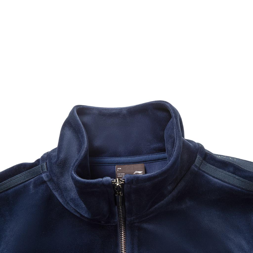 Li Ning Sports Lifestyle Serie Amerikanischer Retro Lässiger Modischer Vielseitiger Samt Strick Stehkragen Reißverschluss Sportjacke Damen Jacke AWDVC24-1
