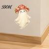 Decorative Socket Plate Covers Cute Ghost Halloween Switch Stickers, Removable Self-Adhesive Outlet Cover Floral Pattern Wall Decor Decals,