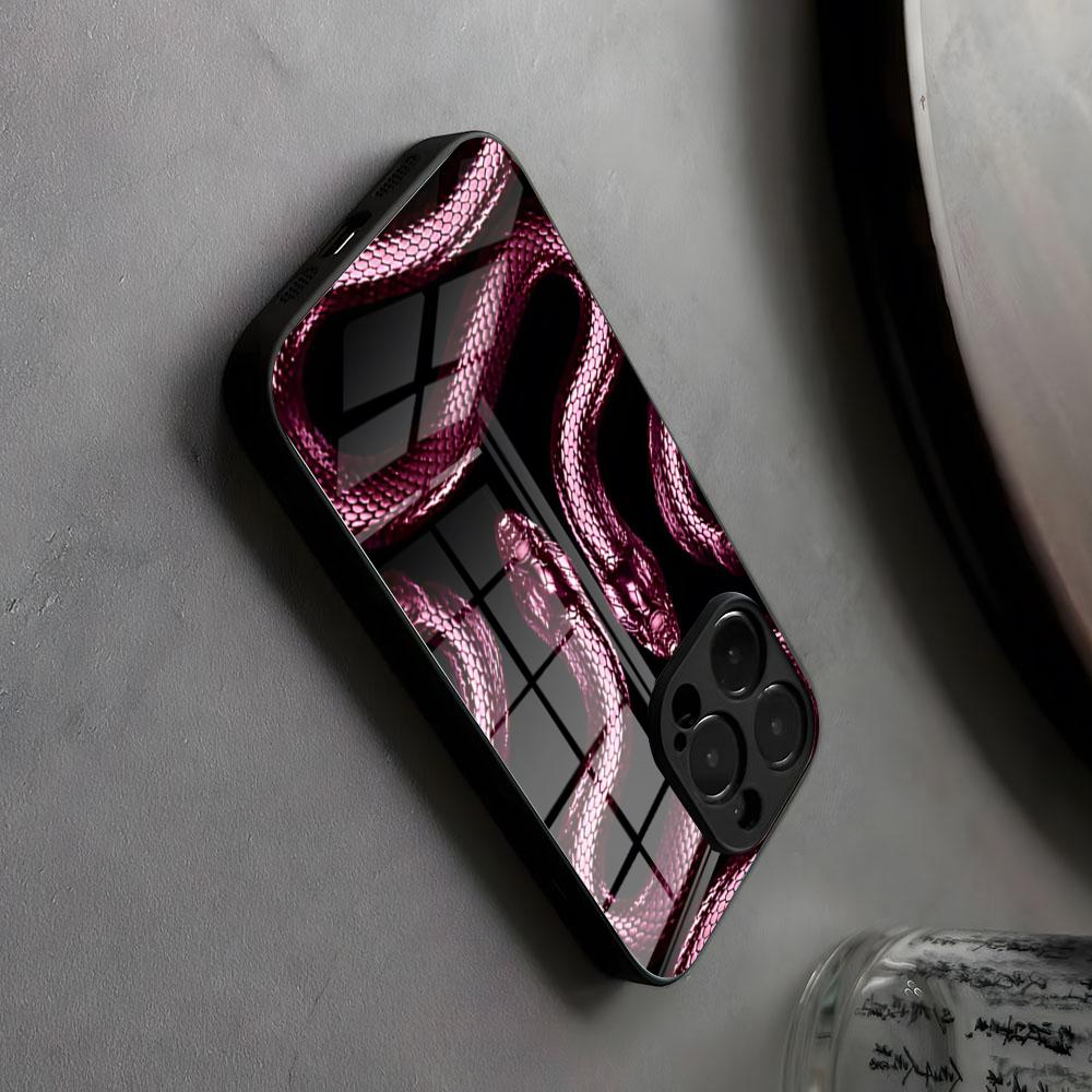 Snake Rose Skull Blvck Black Phone Case Wave Glass For IPhone17 Air 16 15 17 14 Pro Max 13 12 11 X XS XR Plus For Samsung S 25 2