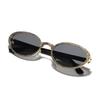 Glasses Metal Hammered Oval Retro Sunglasses Ins Wind Street Sunglasses Men