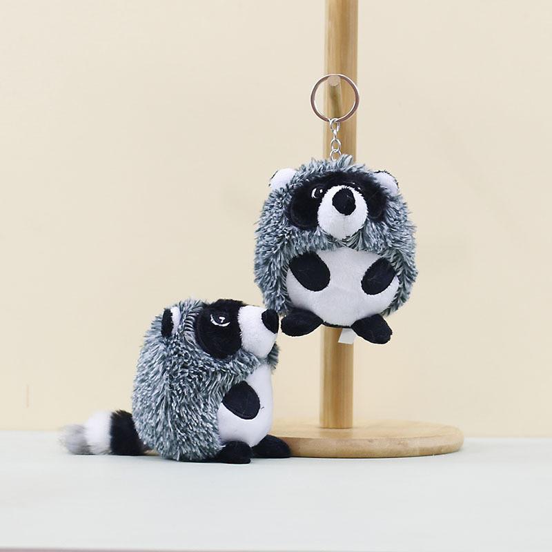 Sweet Colorful Raccoon Plush Keychain Doll With Ultra Soft Fur For Bags And Keys