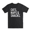 Cats, Naps & Snacks T-Shirt Premium Soft Cotton Crew Neck Funny Tees Gifts NEW