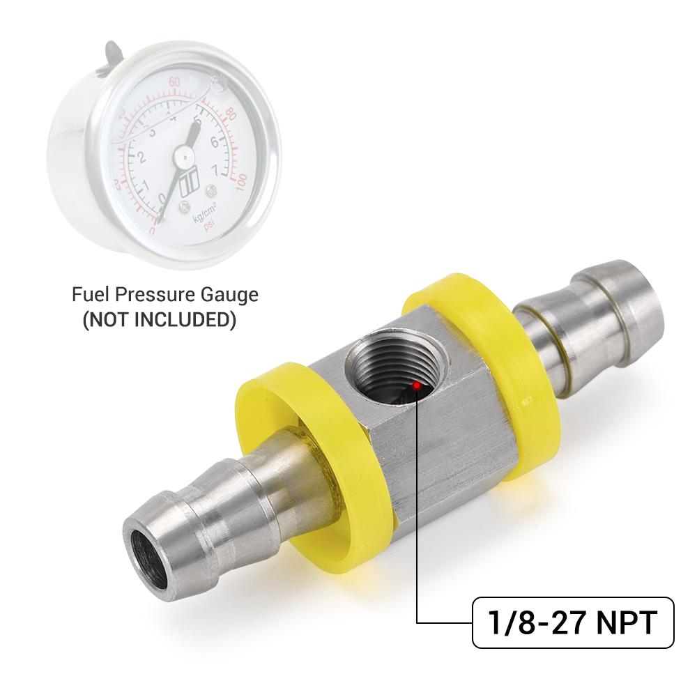 3/8 1/2 Inch Fuel Line Fuel Pressure T-fitting Adapter For Fuel Pressure Gauge Sensor Car Accessorie T-fitting Adapter Connector