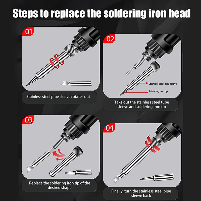 High-Quality Adjustable Temperature Digital Electric Soldering Iron 110V/220V, US/EU Plug, Suitable for Welding Tasks