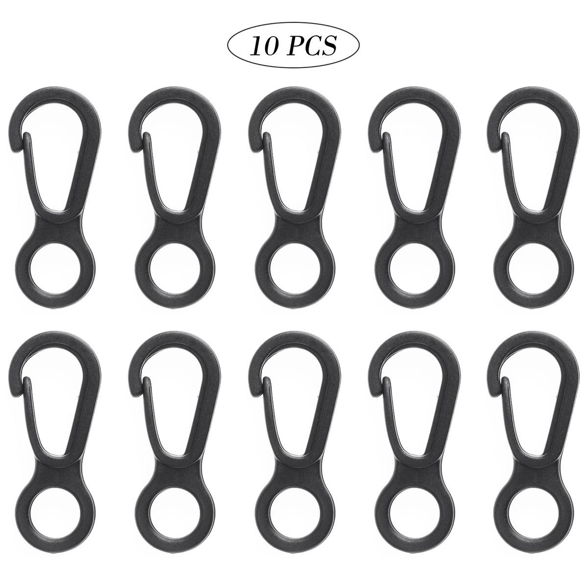 

10/50/100PCS Нейлоновий пластик Невеликий флагшток Застібка Гачки Насадка Міцні пряжки Гачки для рюкзака 10PCS чорний