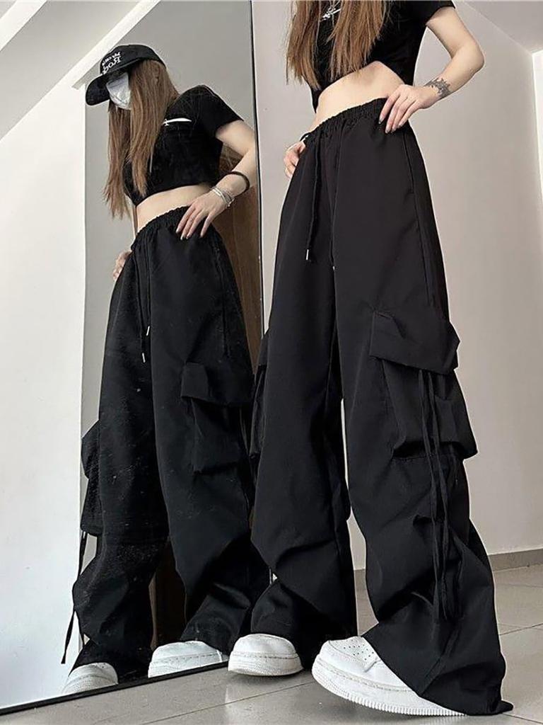 SvaYvee Cargo Weitbein Lang Warm Einfarbig Locker Größe 2XL Damen Fleecegefütterte Hose, Hose, Hose, Hose, Lässig, Stilvoll, Warm, Farbe, Passform,