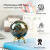 Crocon Labradorite Crystal Sphere with Metal Stand Gemstone Sphere Healing Ball Sculpture Feng Shui Divination Figurine Home Decor Size: 45-55 Mm