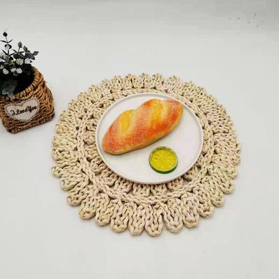 Tovagliette Rotonde in Rattan Paglia di Mais Naturale Intrecciata Tappetini per Tavolo da Pranzo Sottopentola Sottobicchiere Accessori