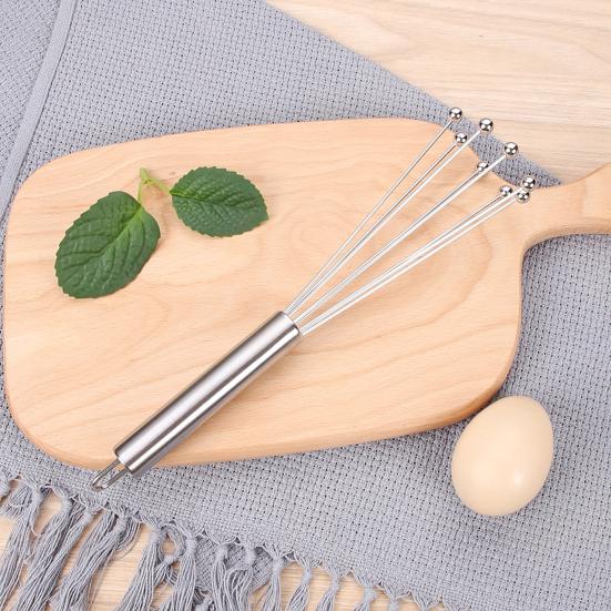Edelstahl-Wellenperlen-Schneebesen-Set, 10 Zoll, 12 Zoll, rostfrei, bequemer Griff, leicht zu tragen, manueller Schneebesen, Küchen-Backwerkzeuge