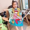 Large Cute Kids Hooded Bath Towel Cloak Cartoon Print Boys Girls Bathroom Beach Can Wear Super Absorbent Child Sunscreen Shawel